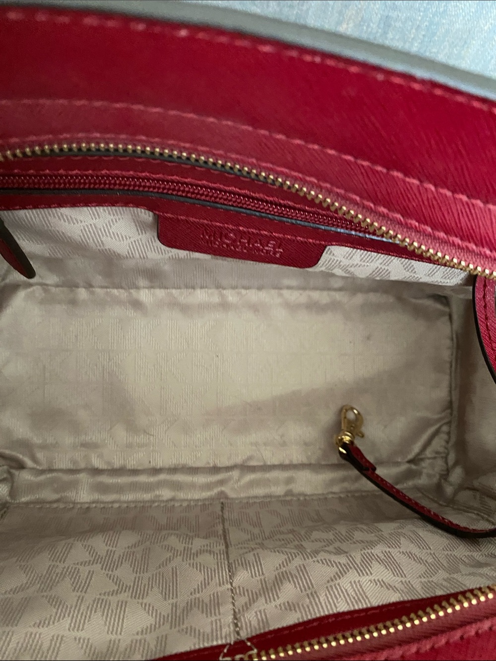 Michael Kors Burgundy Studded Satchel with Gold Hardware, EUC - Picture 5 of 5